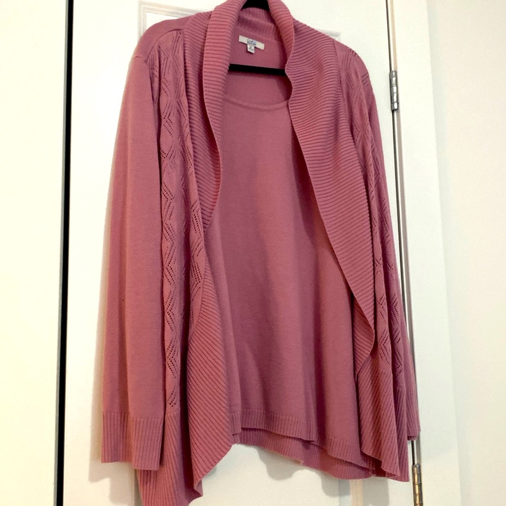 Sweater set dusty rose. Plus size US 3x. Super soft lightweight weave